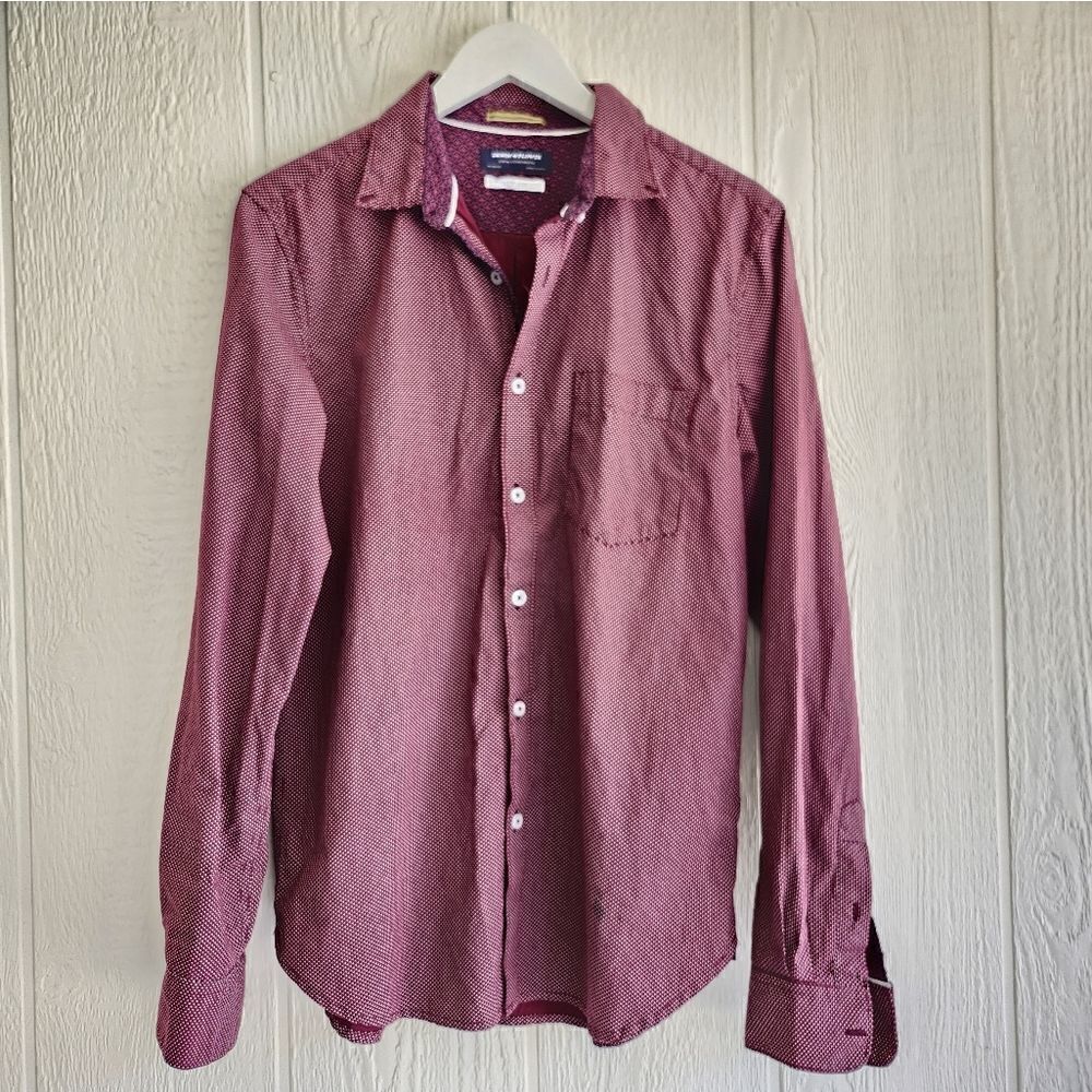 denim and Flower mens button up red button down shirt